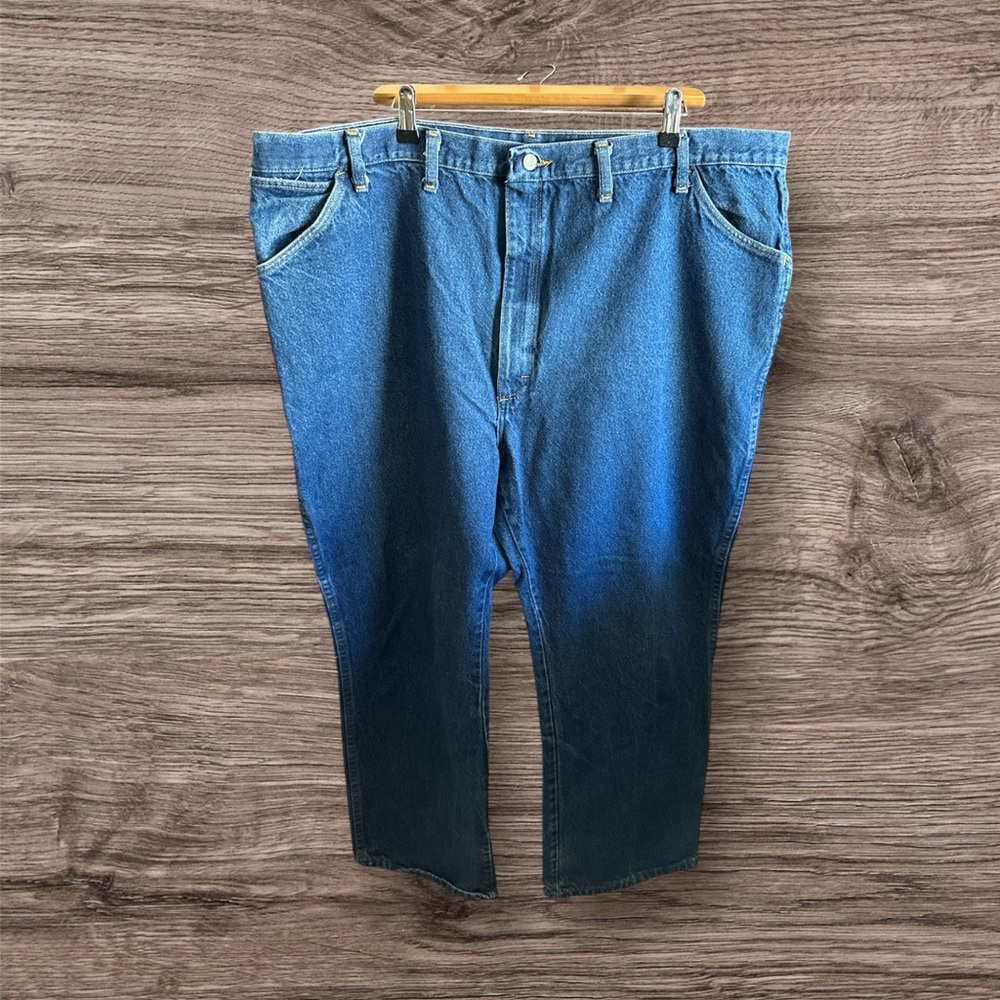 Red Cap Men’s Size 48W X 30L Classic Blue Work Wear Denim Jeans Plain Pants Used